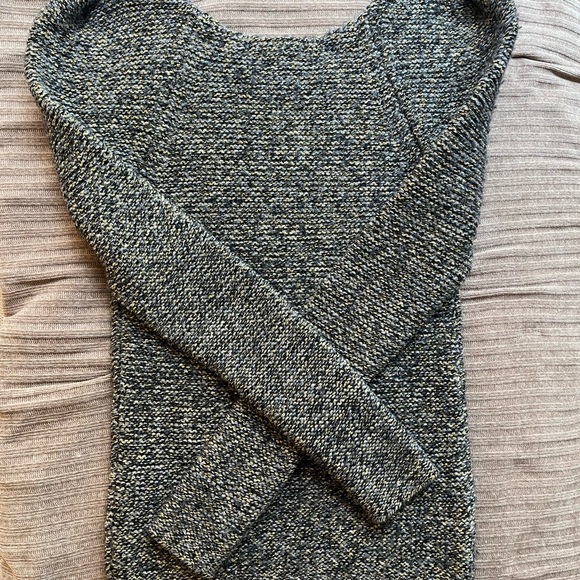 Maje Black, Blue, and gold metallic wool blend Crew Neck Sweater - Picture 5 of 6